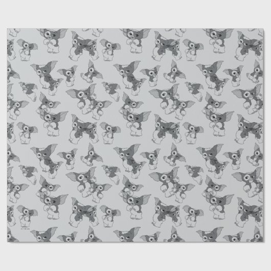 Gizmo | Schwarz-Weiß-Muster Geschenkpapier (Flach)