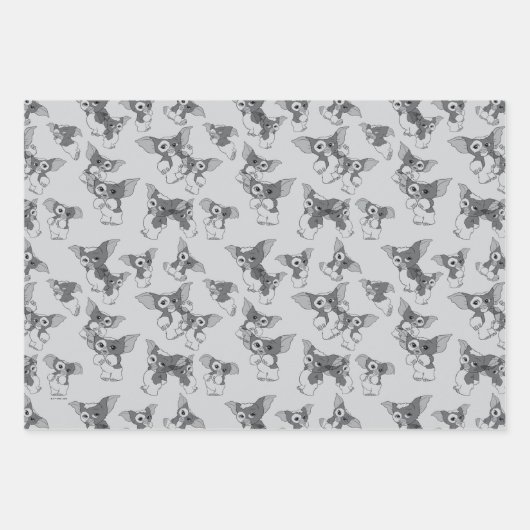 Gizmo | Schwarz-Weiß-Muster Geschenkpapier Set (Vorderseite)