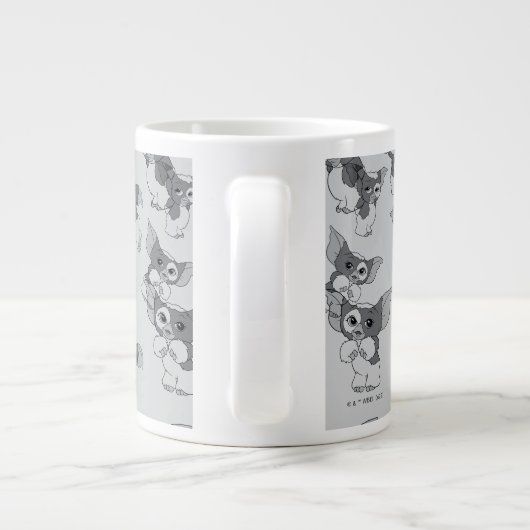 Gizmo | Schwarz-Weiß-Muster Jumbo-Tasse (Rückseite)