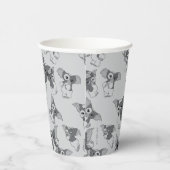 Gizmo | Schwarz-Weiß-Muster Pappbecher (Rechts)