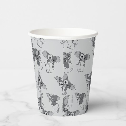 Gizmo | Schwarz-Weiß-Muster Pappbecher (Rechts)