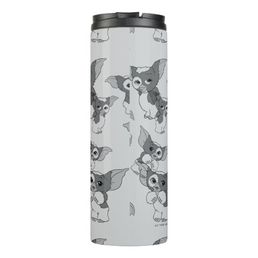 Gizmo | Schwarz-Weiß-Muster Thermosbecher (Rückseite)