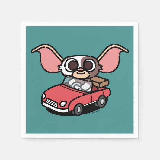 Gizmo | Süßer Comic-Fahrer Serviette (Vorderseite)