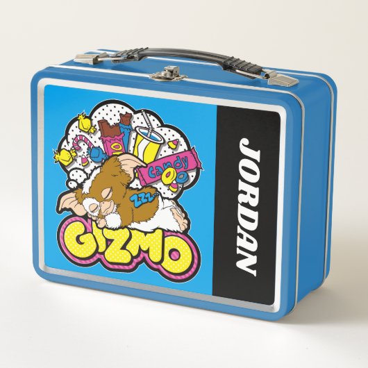 Gizmo | Träumen von Süßigkeiten | Name hinzufügen Metall Brotdose (Vorderseite)