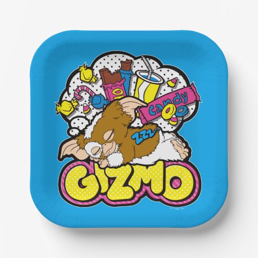 Gizmo | Träumen von Süßigkeiten Pappteller (Vorderseite)