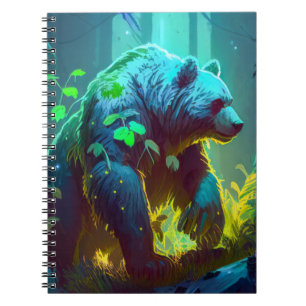 Gizzly Bear Animal Portrait Malerei Notizblock