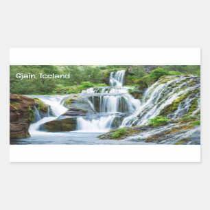 Gjain Waterfall, Island Rechteckiger Aufkleber