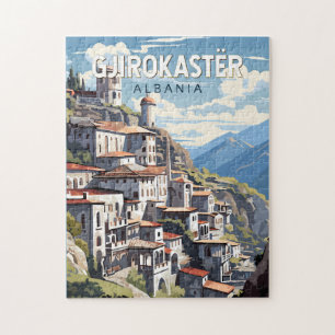 Gjirokaster Albanien Reise Kunst Vintage Puzzle
