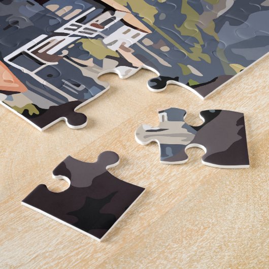 Gjirokaster Albanien Reisen Kunst Vintag Puzzle (Seite)