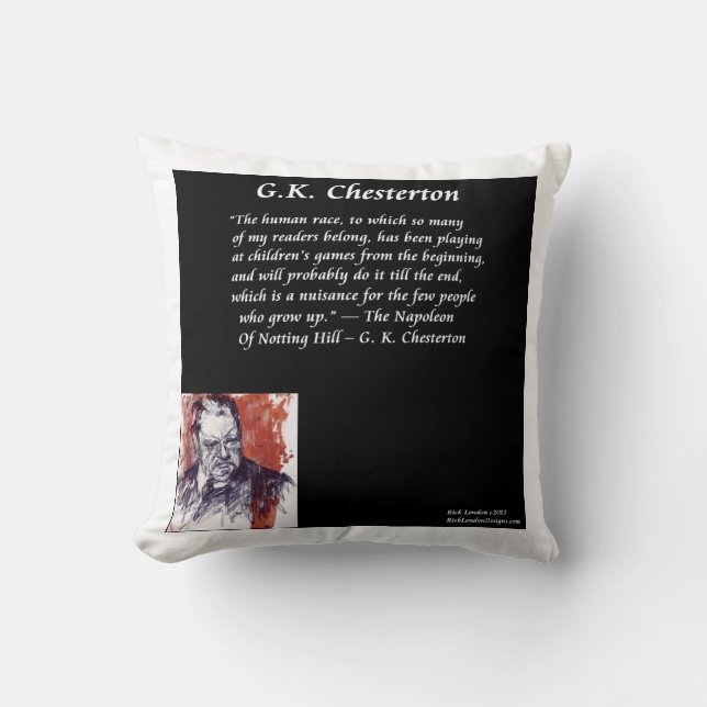 GK Chesterton Cotton Throw Kissen (Vorderseite)