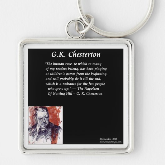 GK Chesterton & Opening Book Line Schlüsselanhänger (Vorne)