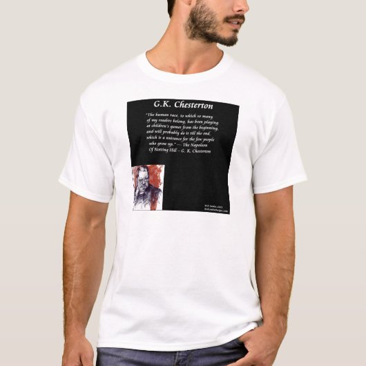 GK Chesterton & Opening Book Line T-Shirt (Vorderseite)