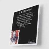 GK Chesterton Square Wall Clock Quadratische Wanduhr (Winkel)