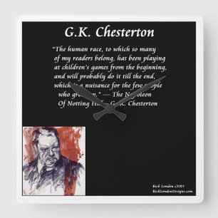 GK Chesterton Wanduhr Square