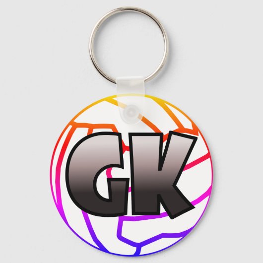 GK Goal Keeper Netball Player Position Schlüsselanhänger (Vorderseite)