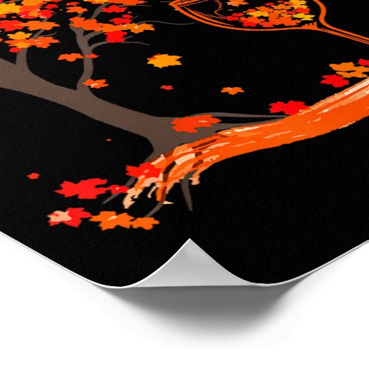 Gl Of Wine Maple Leaf Autumn Fall Funny Drink Wine Poster (Ecke)