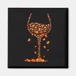 Gl of Wine Maple Leaf Herbst Sonnenschein Wein Magnet