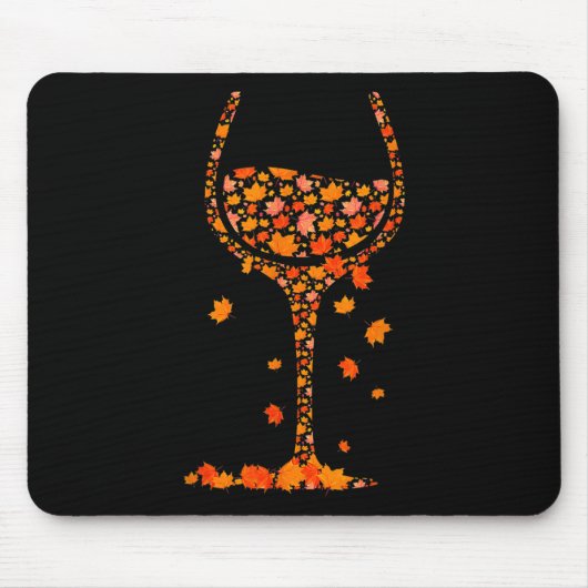 Gl of Wine Maple Leaf Herbst Sonnenschein Wein Mousepad (Vorne)