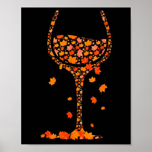 Gl of Wine Maple Leaf Herbst Sonnenschein Wein Poster (Vorne)