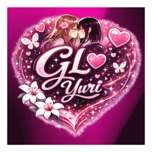 GL Yuri   Girls’ Love Anime Ästhetik Design Fotodruck