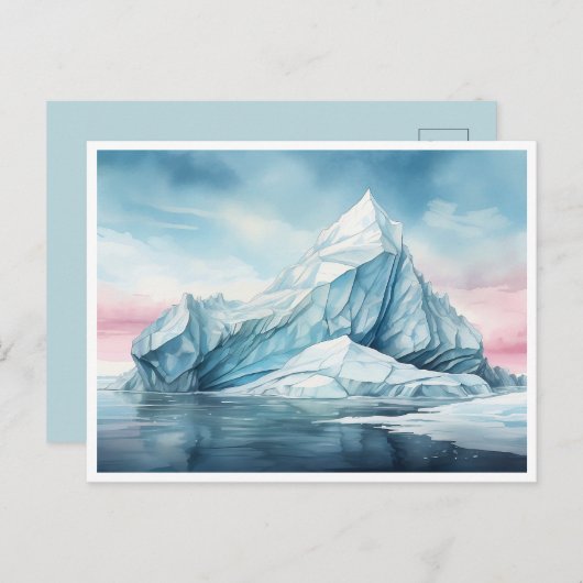 Glacial Beauty, Aquarell Iceberg Postkarte (Vorne/Hinten)