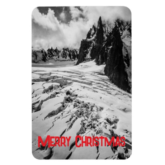Glacial Crevasse Mont Blanc, France Christmas Magnet (Vertikal)