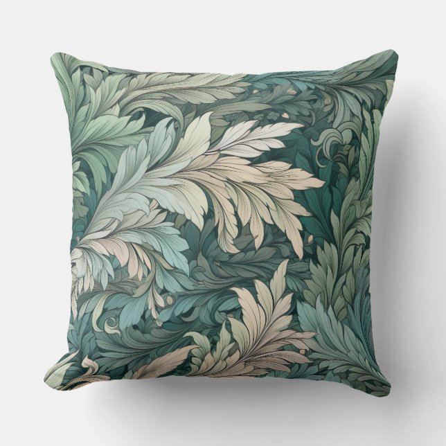 Glacial Flora Symphony Winter Botanical Kissen (Vorderseite)