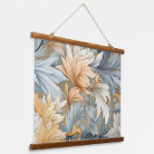 Glacial Flora Symphony Winter Botanical Wandteppich Mit Holzrahmen (Gewinkelt)