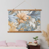 Glacial Flora Symphony Winter Botanical Wandteppich Mit Holzrahmen (Schlafzimmer)