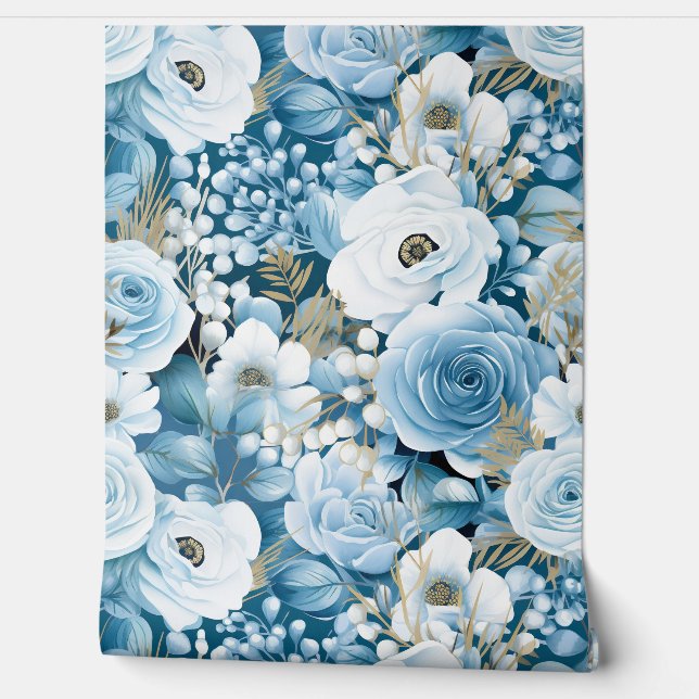 Glacial Garden Winter Botanisch Tapete (Abrollen)