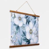 Glacial Garden Winter Botanisch Wandteppich Mit Holzrahmen (Gewinkelt)