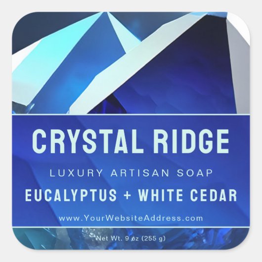 Glacial Mountain Magical Abstrakt Product Labels Quadratischer Aufkleber (Vorderseite)