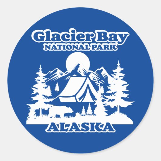 Glacier Bay Alaska Runder Aufkleber (Vorderseite)