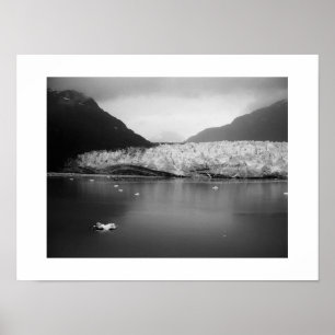 Glacier Bay Alaska Schwarz-Weiß-Fotografie Poster
