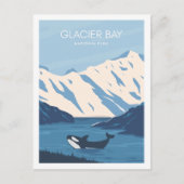Glacier Bay Alaska USA Travel Place Illustration Postkarte (Vorderseite)