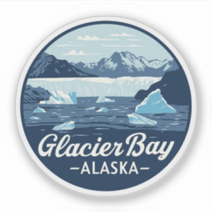 Glacier Bay Alaska Vintage Reise Aufkleber