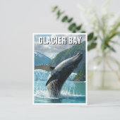 Glacier Bay Humpback Whale Breaching Alaska Reisen Postkarte (Stehend Vorderseite)