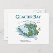 Glacier Bay Karte Postkarte (Vorne/Hinten)