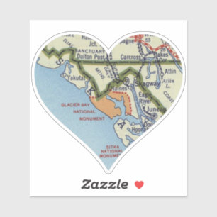 Glacier Bay National Monument Vintage Karte Aufkleber