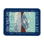 Glacier Bay National Park Alaska Retro Not leidend Magnet (Horizontal)