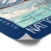 Glacier Bay National Park Alaska Retro Not leidend Poster (Ecke)