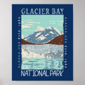 Glacier Bay National Park Alaska Retro Not leidend Poster (Vorne)