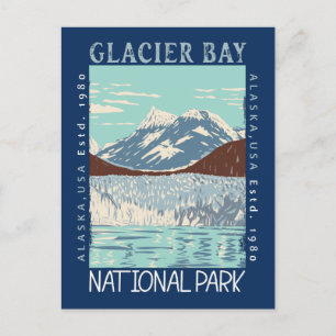 Glacier Bay National Park Alaska Retro Not leidend Postkarte
