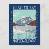 Glacier Bay National Park Alaska Retro Not leidend Postkarte (Vorderseite)