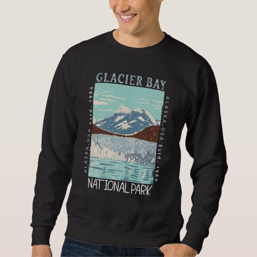 Glacier Bay National Park Alaska Retro Not leidend Sweatshirt (Vorderseite)