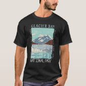 Glacier Bay National Park Alaska Retro Not leidend T-Shirt (Vorderseite)