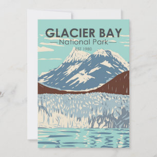 Glacier Bay National Park Alaska Vintage Feiertagskarte