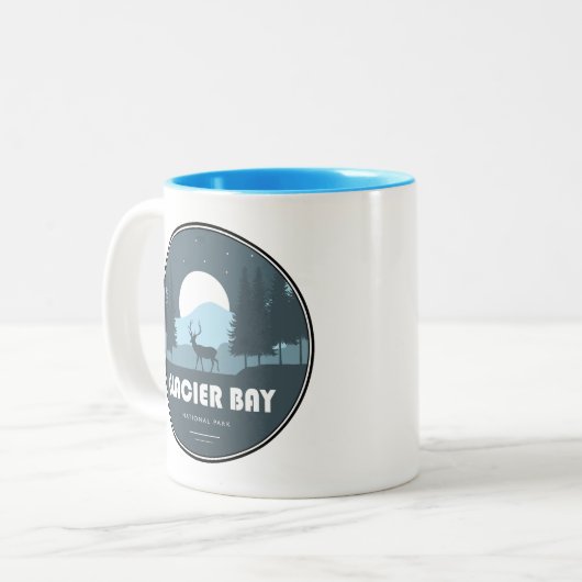 Glacier Bay National Park Deer Zweifarbige Tasse (Vorderseite Links)