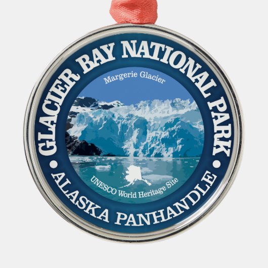 Glacier Bay National Park (Farbe) Ornament Aus Metall (Vorne)