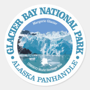 Glacier Bay National Park (Farbe) Runder Aufkleber